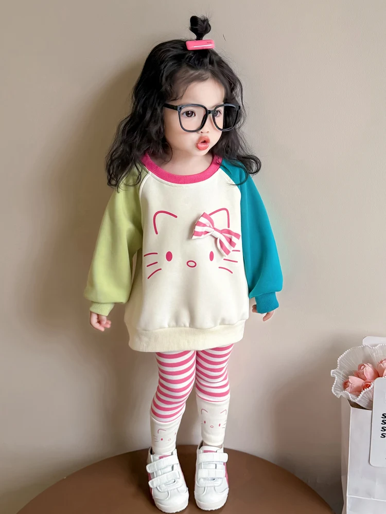 Spring Autumn Print Sweatirt And Pants Set Long Sve Knot Girls Outfit Breathable Cotton Loose Fit Children
Spring Autumn Print Sweatirt And Pants Set Long Sve Knot Girls Outfit Breathable Cotton Loose Fit Children