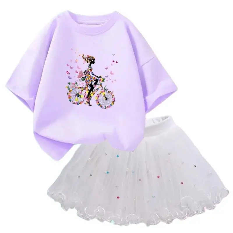 Fashion Girls Clothing Summer Cartoon T-shirt Fluffy Mesh Tutu Skirt Kids Outfits 2PCS Suit Holiday Clothes
Fashion Girls Clothing Summer Cartoon T-shirt Fluffy Mesh Tutu Skirt Kids Outfits 2PCS Suit Holiday Clothes