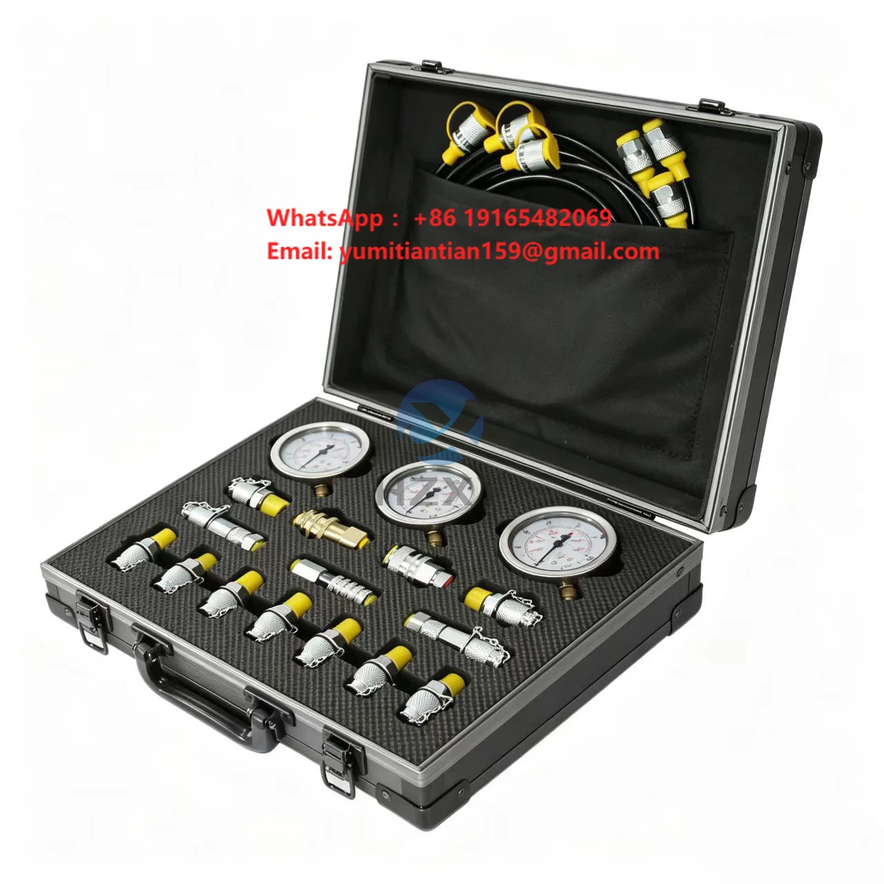Excavator Hydraulic System Parts XZTK-60MC 3 Gauges 3 Hoses 9 Couplings 5 Quick Connectors Hydraulic test Kit
Excavator Hydraulic System Parts XZTK-60MC 3 Gauges 3 Hoses 9 Couplings 5 Quick Connectors Hydraulic test Kit