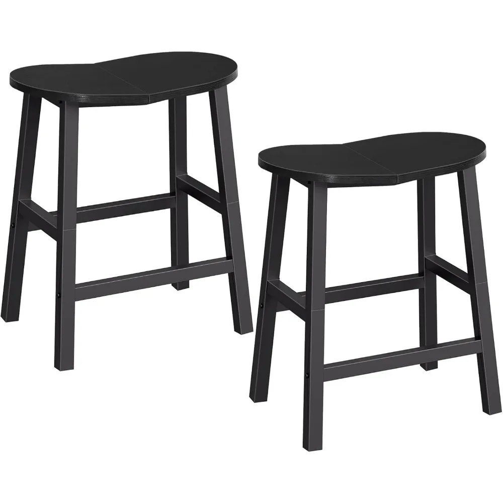 Set of Two Counter Height Bar Stools 24 Inch with Footrest Saddle Seat for Kitchen Dining Room Black
Set of Two Counter Height Bar Stools 24 Inch with Footrest Saddle Seat for Kitchen Dining Room Black