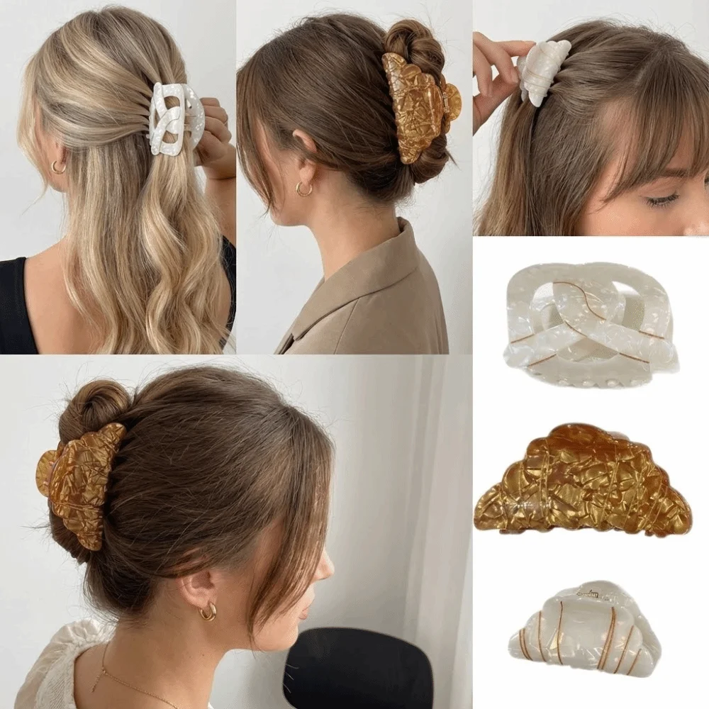 Trendy Accessory Acrylic Croissant Hair Claw Vintage Lightweight Shark Clip Simple Design Hair Accessories Updo Hairstyle
Trendy Accessory Acrylic Croissant Hair Claw Vintage Lightweight Shark Clip Simple Design Hair Accessories Updo Hairstyle