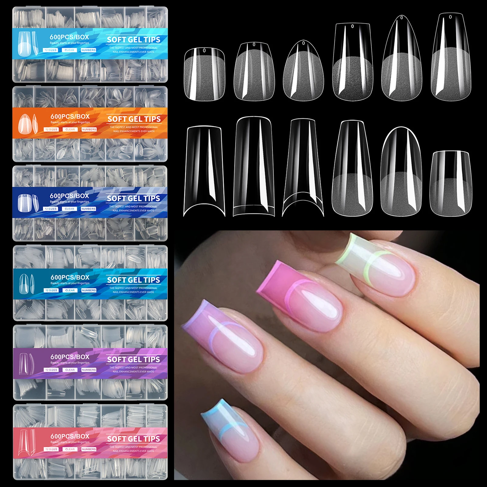 600pcs Ultra-Thin Soft Gel Full Cover Pre-Etched Surfaces No Sanding Nail Tips 12 Sizes Ballerina Coffins Shape Natural Fit Nail
600pcs Ultra-Thin Soft Gel Full Cover Pre-Etched Surfaces No Sanding Nail Tips 12 Sizes Ballerina Coffins Shape Natural Fit Nail