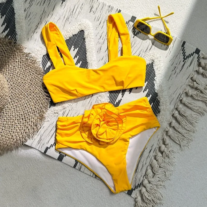 Swimsuit Women Sexy Soild Color Bikini Set 3D Floral Swimwear Two-Piece Biquini Lace Up Bathing Suit 2024 Flower Swimwear Women
Swimsuit Women Sexy Soild Color Bikini Set 3D Floral Swimwear Two-Piece Biquini Lace Up Bathing Suit 2024 Flower Swimwear Women