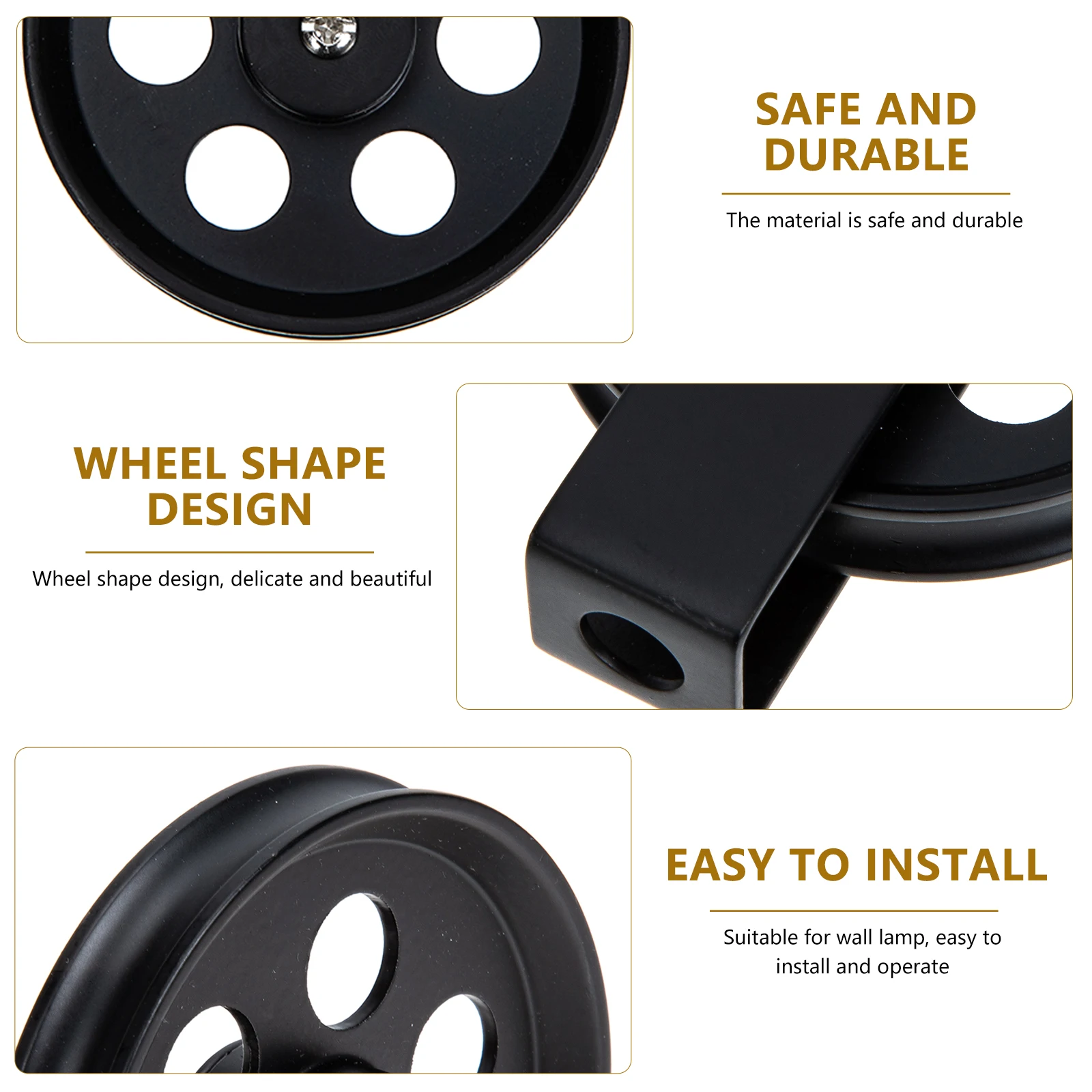 Black Iron Pulley Wheel Vintage Retro Style for Pendant Lamp Wall Light Vintage Pulley Wheel Lighting Accessory 
Black Iron Pulley Wheel Vintage Retro Style for Pendant Lamp Wall Light Vintage Pulley Wheel Lighting Accessory