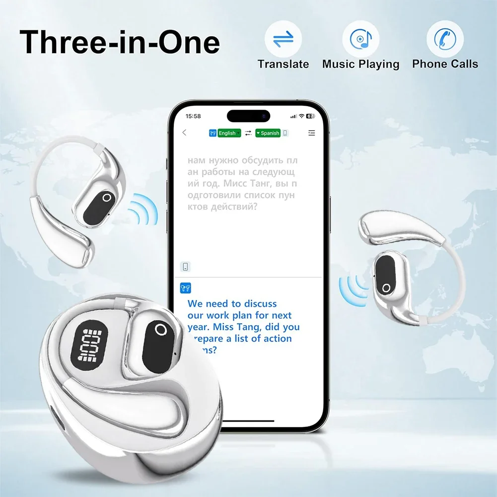 AI Translation Bluetooth Earphones Can Translate 138 Languages Compatible 5.3 Translation Earphones fit for Sports and Business
AI Translation Bluetooth Earphones Can Translate 138 Languages Compatible 5.3 Translation Earphones fit for Sports and Business