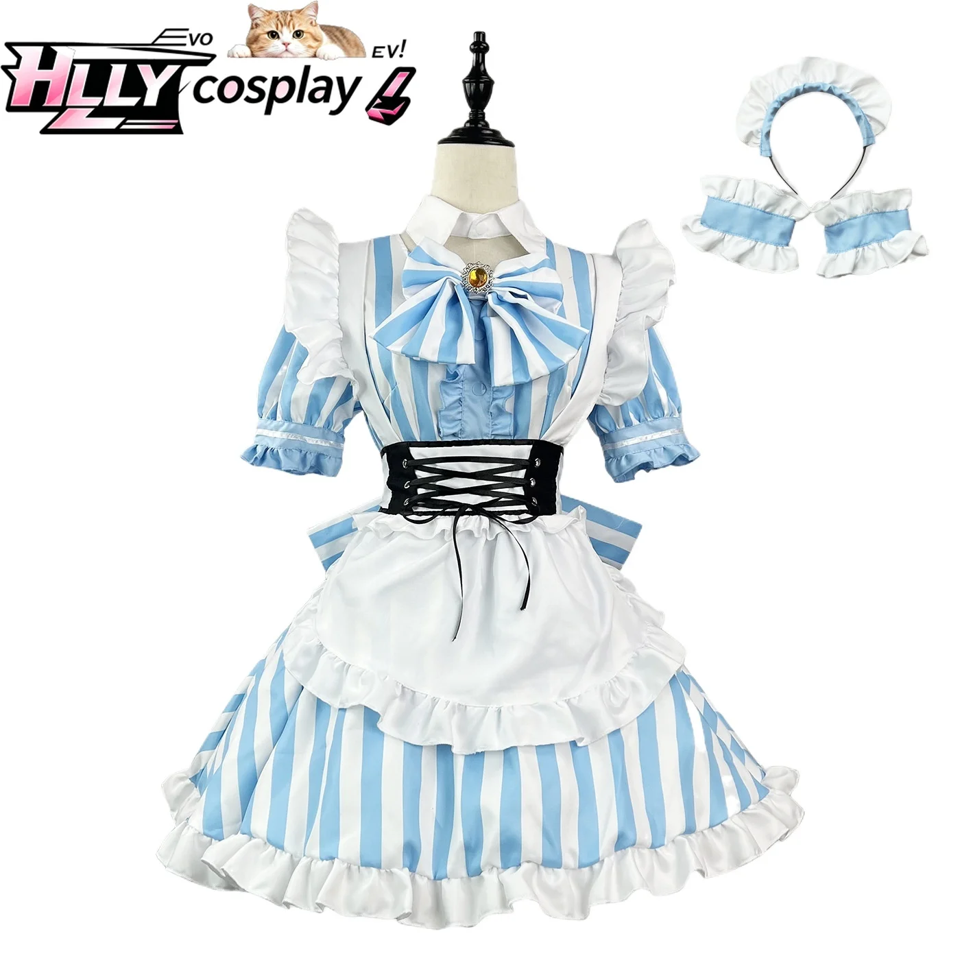 Japanese Akihabara Striped Maid Cosplay Costume Lolita Dress Kawaii Anime Maid Uniform for Women Plus Size Maid Cosplay Outfit
Japanese Akihabara Striped Maid Cosplay Costume Lolita Dress Kawaii Anime Maid Uniform for Women Plus Size Maid Cosplay Outfit