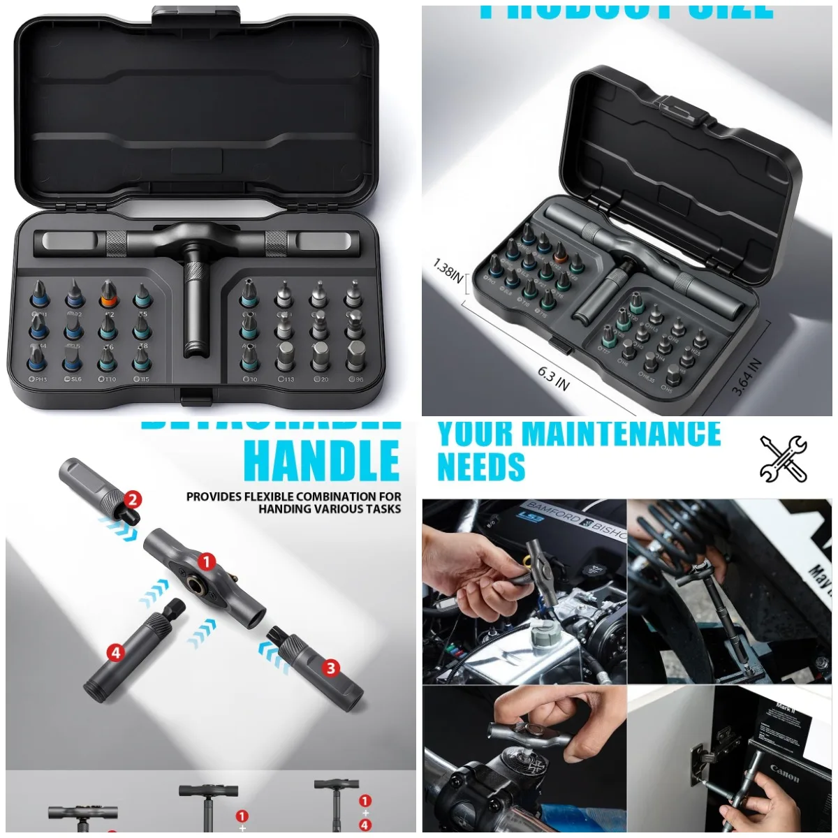 Набор магнитных отверток 24-в-1, стальные биты S2, гибкий вал для DIY, мебели, электроники, ремонта велосипедов
Набор магнитных отверток 24-в-1, стальные биты S2, гибкий вал для DIY, мебели, электроники, ремонта велосипедов