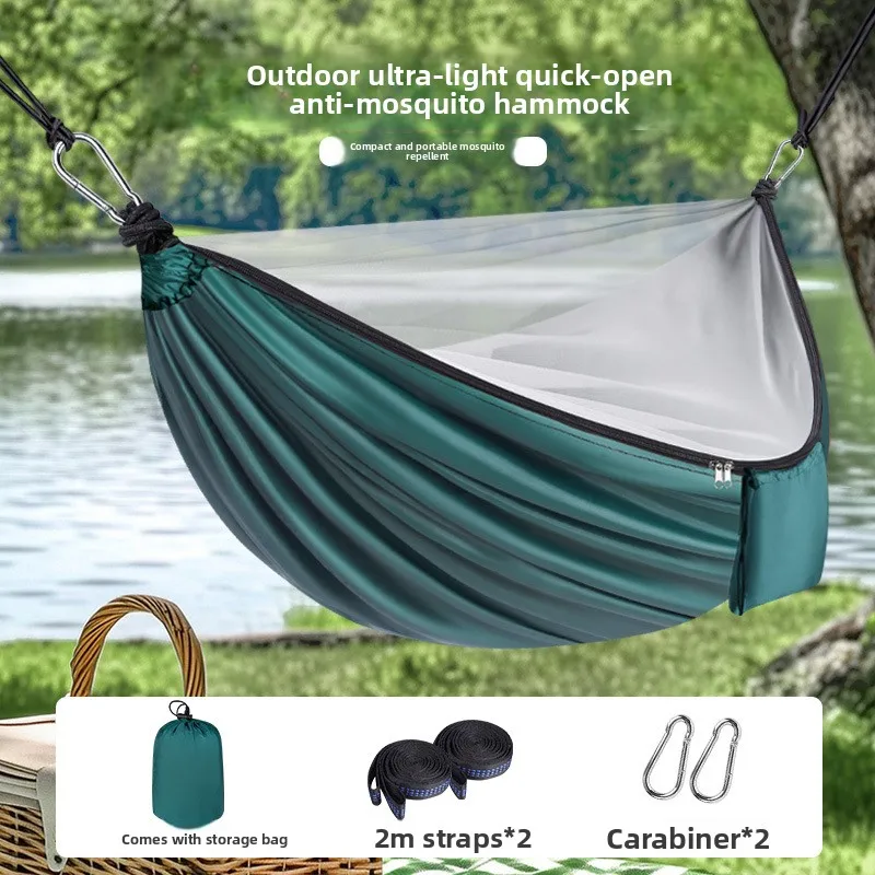 Lightweight Camping Hammock With Mosquito Net 270x140cm Anti-Rollover Double Hammock For Outdoor Travel Hiking Beach
Lightweight Camping Hammock With Mosquito Net 270x140cm Anti-Rollover Double Hammock For Outdoor Travel Hiking Beach