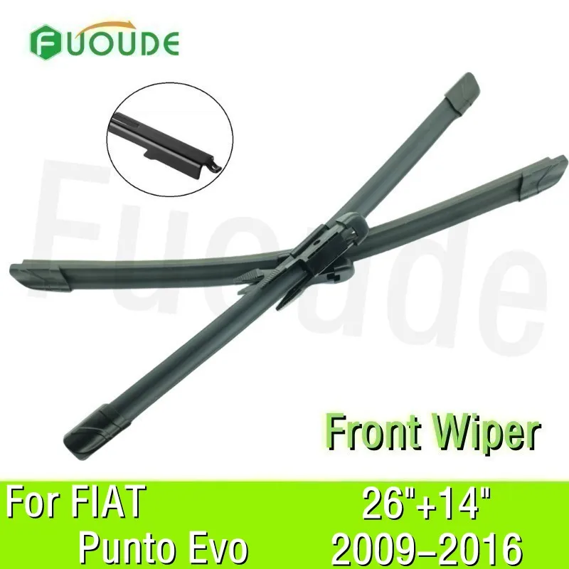 For FIAT Punto Evo Wiper Blade 26"+14" Car Windshield Windscreen Rubber 2009 2010 2011 2012 2013 2014 2015 2016
For FIAT Punto Evo Wiper Blade 26"+14" Car Windshield Windscreen Rubber 2009 2010 2011 2012 2013 2014 2015 2016