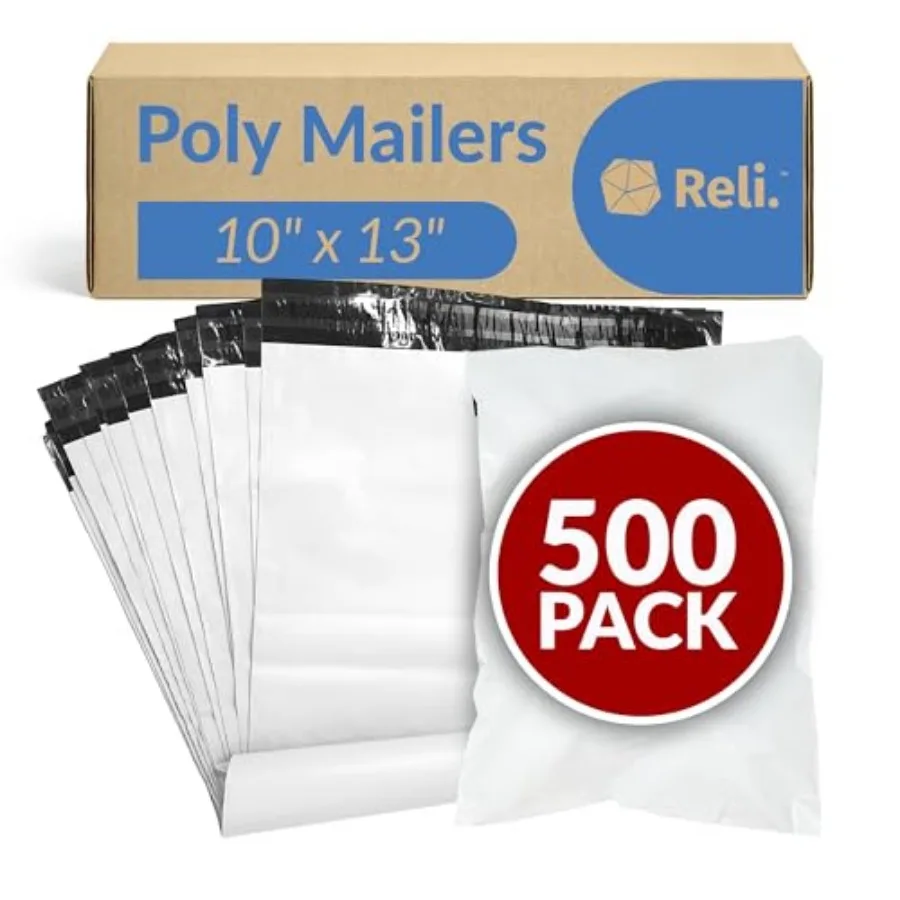 Poly Mailers 10x13 500 Pcs Bulk Envelopes White Packaging Bags for Shipping Non-Padded Polymailers, Self Sealing Shipping Bags
Poly Mailers 10x13 500 Pcs Bulk Envelopes White Packaging Bags for Shipping Non-Padded Polymailers, Self Sealing Shipping Bags