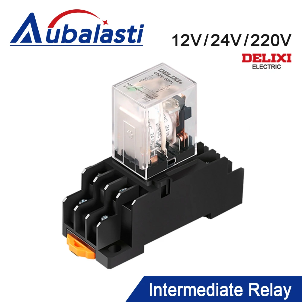 Aubalasti Mini Electromagnetic Relay 10A 8Pin Coil DPDT DC12V DC24V AC110V AC220V With Base for CNC Router
Aubalasti Mini Electromagnetic Relay 10A 8Pin Coil DPDT DC12V DC24V AC110V AC220V With Base for CNC Router