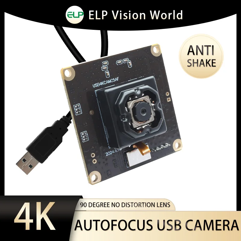 ELP 4K Anti Shake USB Camera Autofocus Webcam With 90 Degree No Distortion Lens Mini Optical lmage Stabilization Camera Module
ELP 4K Anti Shake USB Camera Autofocus Webcam With 90 Degree No Distortion Lens Mini Optical lmage Stabilization Camera Module
