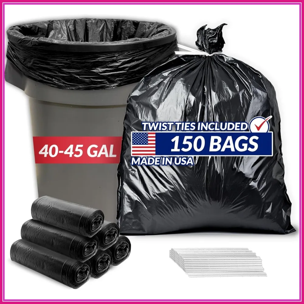 Reli. 40-45 Gallon Trash Bags Heavy Duty, 150 Count with Ties, Super Sizeable for Serious Cleanup
Reli. 40-45 Gallon Trash Bags Heavy Duty, 150 Count with Ties, Super Sizeable for Serious Cleanup