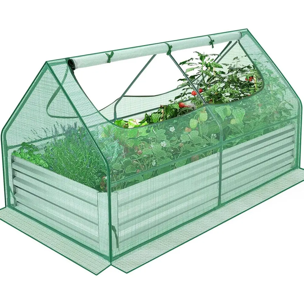 Extra-Thick Galvanized 6x3x3ft Outdoor Raised Garden Bed Kit with Cover and 2 Large Roll-Up Side Windows for Growing Vegetables
Extra-Thick Galvanized 6x3x3ft Outdoor Raised Garden Bed Kit with Cover and 2 Large Roll-Up Side Windows for Growing Vegetables