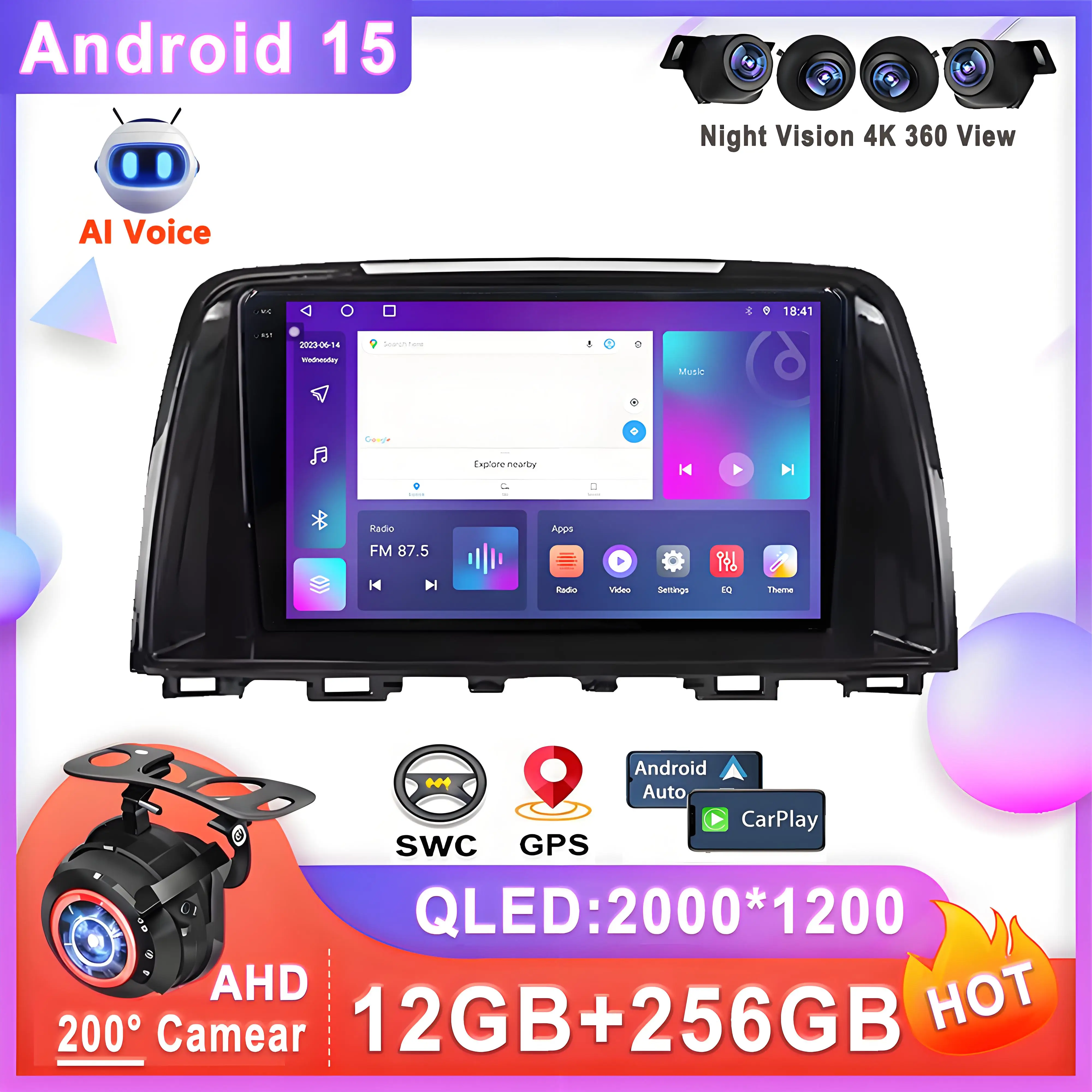 Android 15 For Mazda 6 Atenza 3 GJ 2012-2017 Car Radio Stereo Head Unit Multimedia Player No 2din DVD 5G BT QLED Screen Dash GPS
Android 15 For Mazda 6 Atenza 3 GJ 2012-2017 Car Radio Stereo Head Unit Multimedia Player No 2din DVD 5G BT QLED Screen Dash GPS