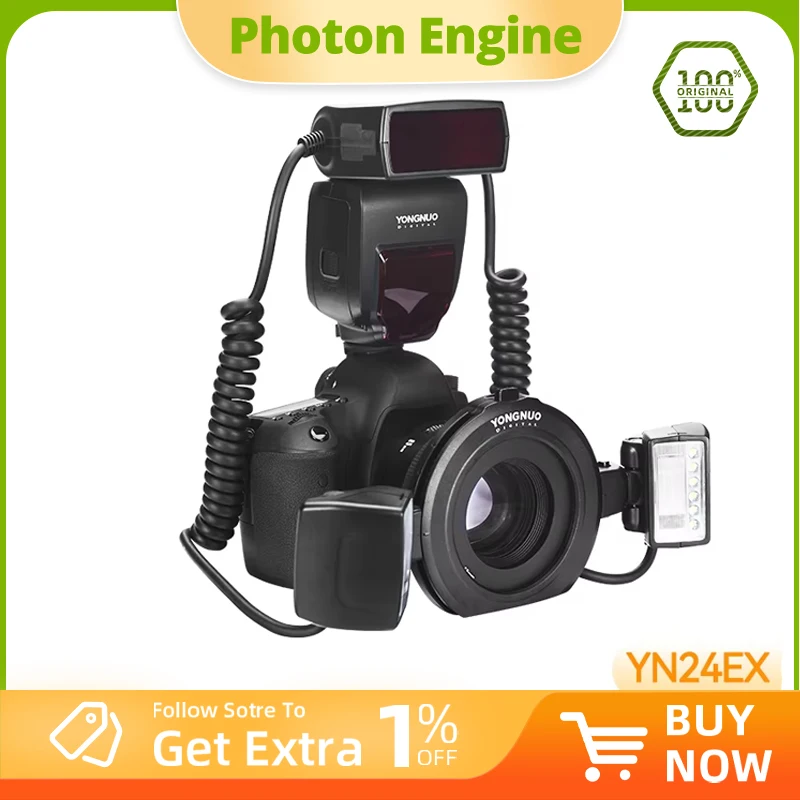 Yongnuo YN24EX Speedlite Flash TTL Macro for Canon Camera Digital Camera Studio Portable Digital Camera Dental Photograp
Yongnuo YN24EX Speedlite Flash TTL Macro for Canon Camera Digital Camera Studio Portable Digital Camera Dental Photograp