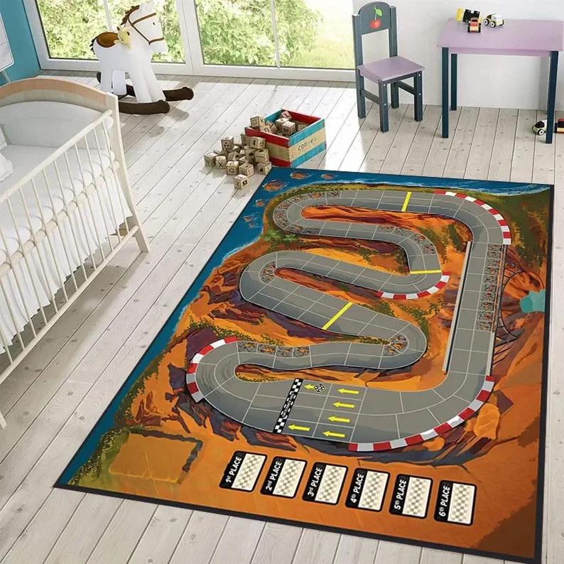Visual Stereoscopic Racing Track Carpet Children's Soft Climbing Mat Children's Game Rug Urban Traffic Road Printed Carpet
Visual Stereoscopic Racing Track Carpet Children's Soft Climbing Mat Children's Game Rug Urban Traffic Road Printed Carpet