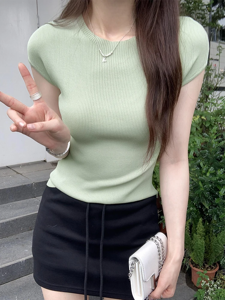 Unique Design Beautiful Short Sleeve Knitted Sweater Women's Summer Slim Fit Shoulder Length Korean Style round Neck Top
Unique Design Beautiful Short Sleeve Knitted Sweater Women's Summer Slim Fit Shoulder Length Korean Style round Neck Top
