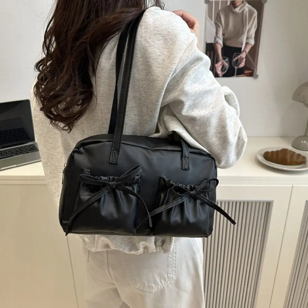 Fashion French Style Bow Bowling Bag Bowknot Large Capacity Boston Shoulder Bag PU Leather Elegant Women Handbags Girls
Fashion French Style Bow Bowling Bag Bowknot Large Capacity Boston Shoulder Bag PU Leather Elegant Women Handbags Girls