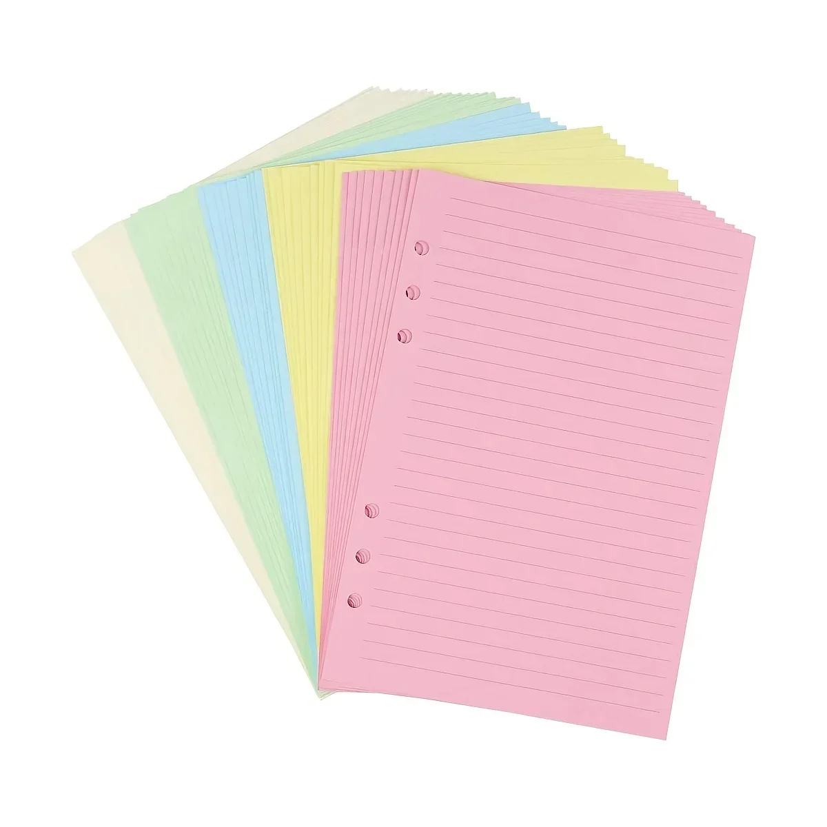 50 Sheets A5/A6 Colorful 6-Hole Punched Ruled Refills Inserts for Personal Size Organizer Binder
50 Sheets A5/A6 Colorful 6-Hole Punched Ruled Refills Inserts for Personal Size Organizer Binder