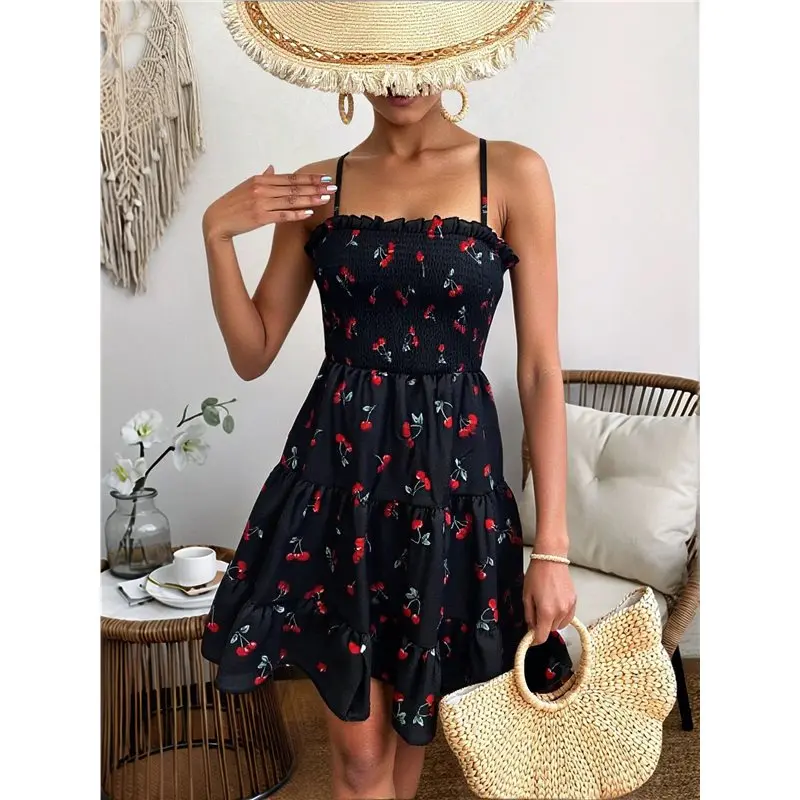 CYL-Womens French Vacation Floral Print Tie Waist Short Dress Summer Sleeveless Halter Neck Mini Dress
CYL-Womens French Vacation Floral Print Tie Waist Short Dress Summer Sleeveless Halter Neck Mini Dress