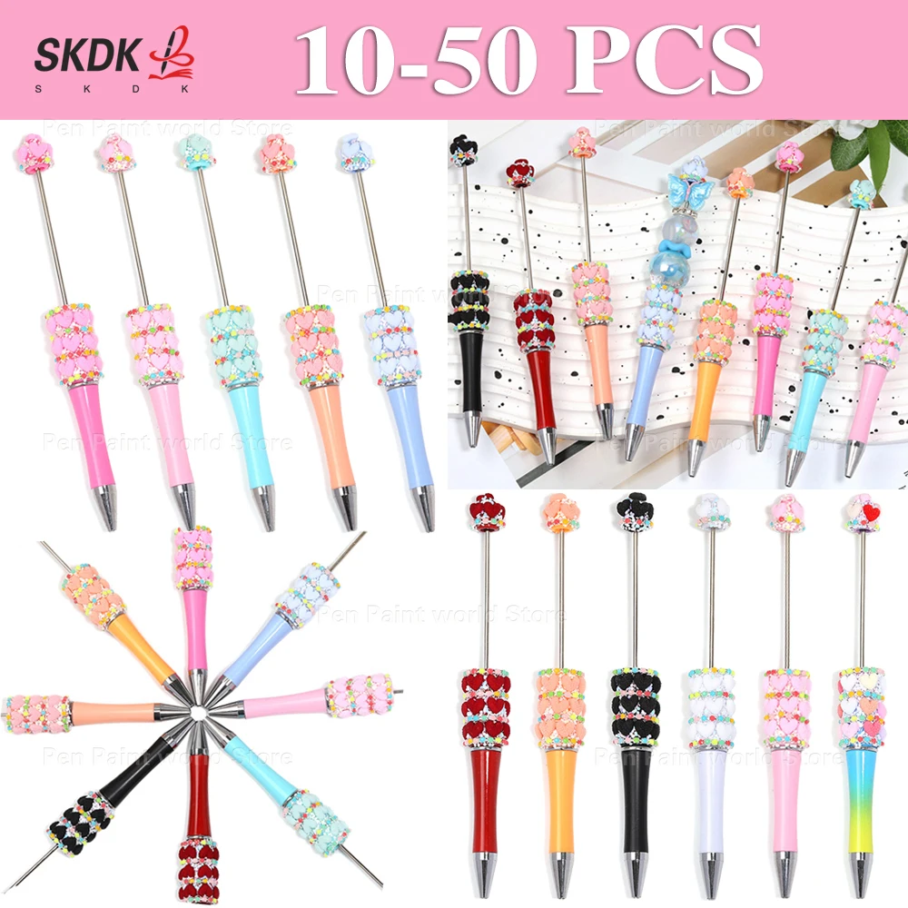 10-50Pcs New Arrival Heart Beaded Pen DIY Bead Ballpoint Pen Bling Stationery Gift for Friends
10-50Pcs New Arrival Heart Beaded Pen DIY Bead Ballpoint Pen Bling Stationery Gift for Friends