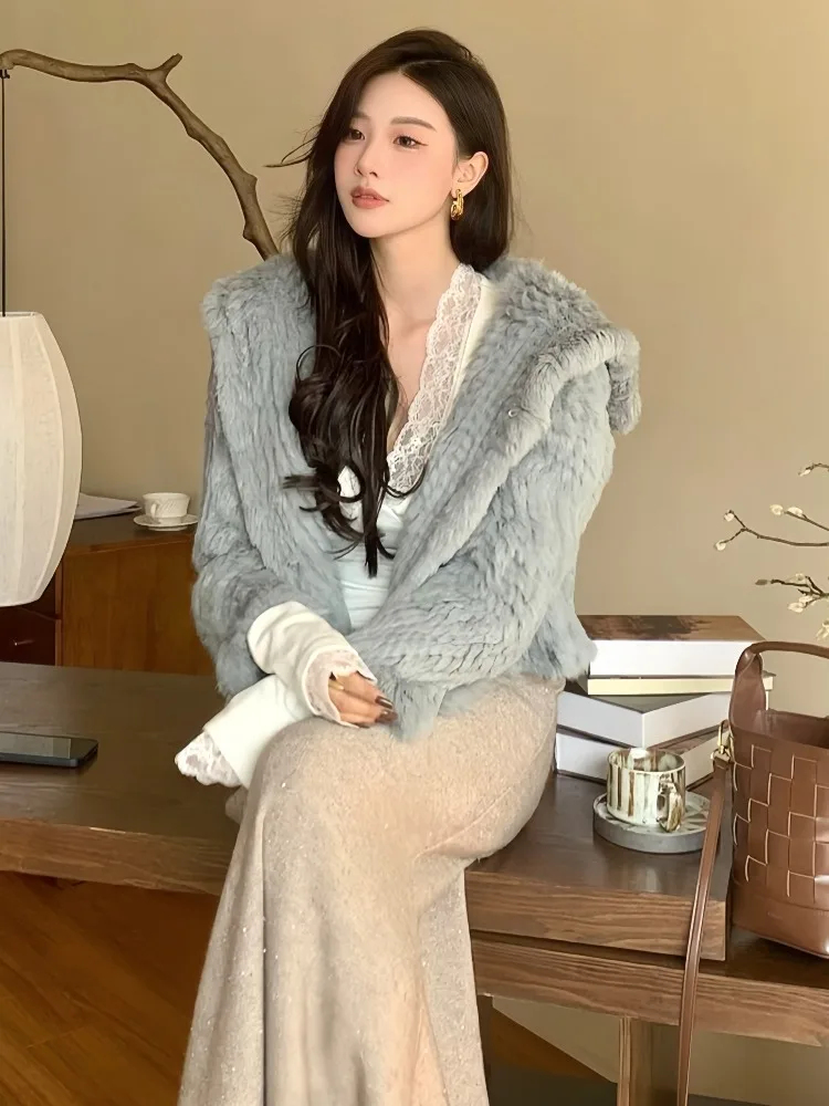 Real Fur Jacket Natural Rabbit Fur Women 2026 New Autumn Winter Clothes Female Fashion Casual Hooded Luxury Women's Fur Coat
Real Fur Jacket Natural Rabbit Fur Women 2026 New Autumn Winter Clothes Female Fashion Casual Hooded Luxury Women's Fur Coat