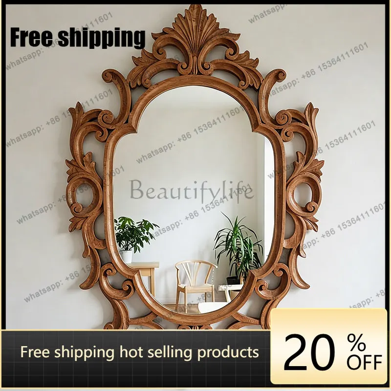 LD French Style Vintage Style Shaped Wall Decorative Mirror, Bedroom Desktop Carved Wall-Mounted Makeup Mirror
LD French Style Vintage Style Shaped Wall Decorative Mirror, Bedroom Desktop Carved Wall-Mounted Makeup Mirror