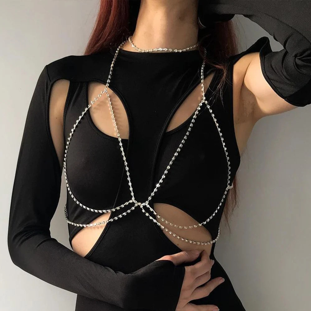 Stonefans Rave Top Bikini Chest Chain for Women Crystal Jewelry Beach Bling Hollow Lingerie Rhinestone Body Chain Harness Party
Stonefans Rave Top Bikini Chest Chain for Women Crystal Jewelry Beach Bling Hollow Lingerie Rhinestone Body Chain Harness Party
