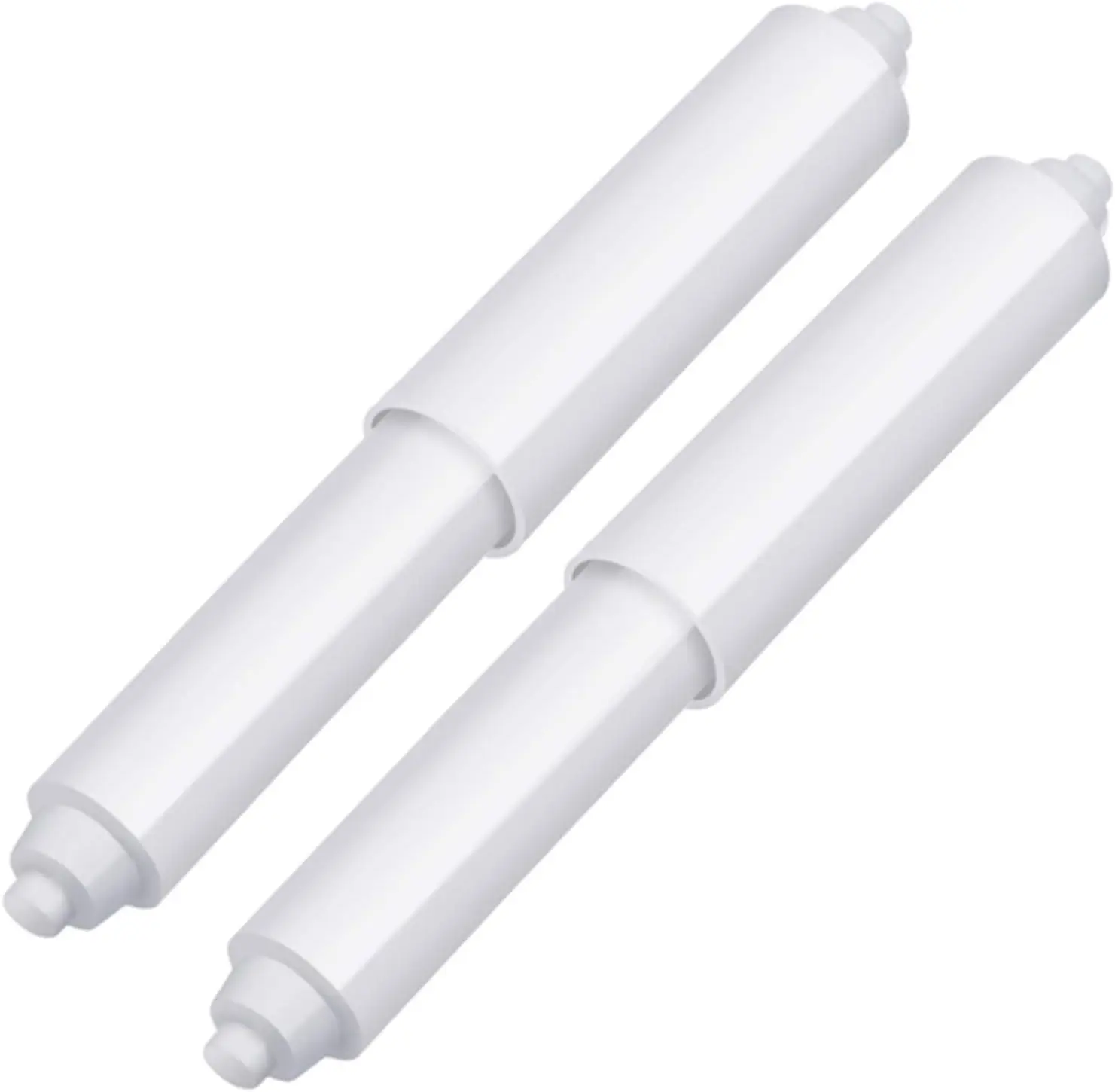 2-Pack Universal Spring-Loaded Toilet Paper Holder Replacement Rods, Easy Installation for Bathroom Repair (White)