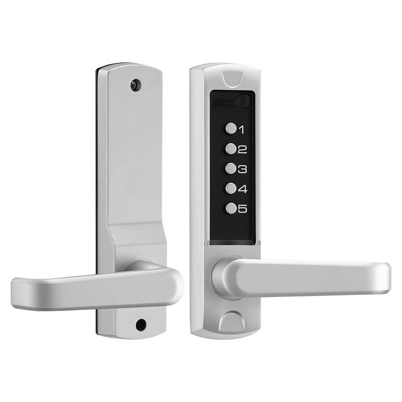 Mechanical Keyless Entry Door Lock, 2.0 Code Upgrade, 5 Digits Code, Single-Sided Push Button Combination Keypad Door Lock with Handle, Auto Locking, for Garden Gates, Indoor or Outdoor, Silver
Mechanical Keyless Entry Door Lock, 2.0 Code Upgrade, 5 Digits Code, Single-Sided Push Button Combination Keypad Door Lock with Handle, Auto Locking, for Garden Gates, Indoor or Outdoor, Silver