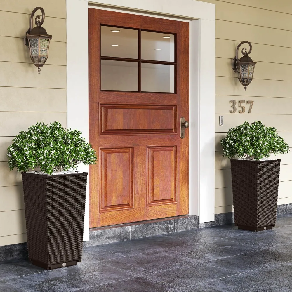 23" Tall Planters Set of 2 Rattan Wicker Plant Pot Self-watering Tree Pot
23" Tall Planters Set of 2 Rattan Wicker Plant Pot Self-watering Tree Pot