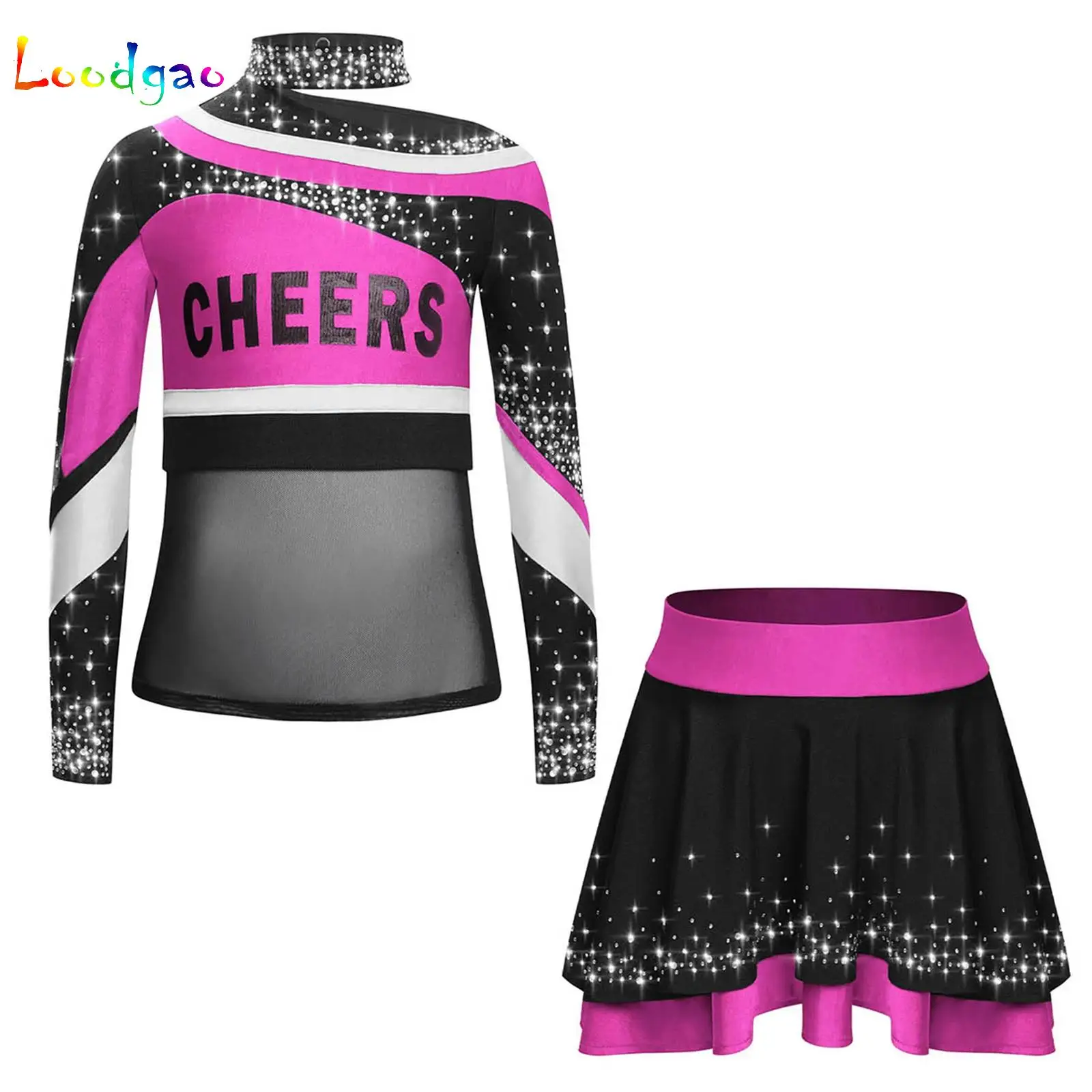 Kids Girls Cheerleader Uniform Set Sleeveless Letter Print Crop Top with Skirt Dancewear for Halloween Cheerleading Costume
Kids Girls Cheerleader Uniform Set Sleeveless Letter Print Crop Top with Skirt Dancewear for Halloween Cheerleading Costume