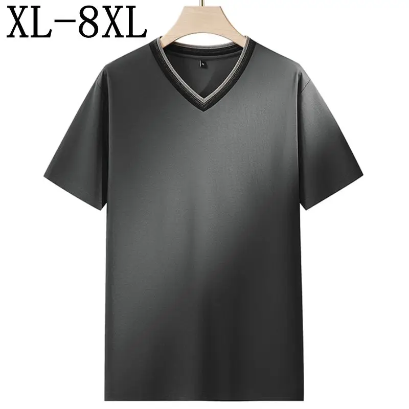 8XL 7XL 2026 New Summer High End Cotton Breathable T shirt Men Tops Short Sleeve V-Neck Mens T-Shirts Loose Menswear Clothing
8XL 7XL 2026 New Summer High End Cotton Breathable T shirt Men Tops Short Sleeve V-Neck Mens T-Shirts Loose Menswear Clothing