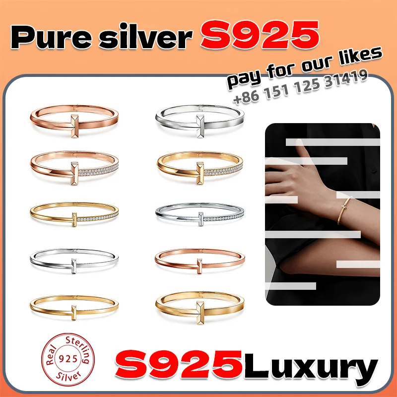 High quality jewelry s925 classic luxury T-shaped bracelet with zircon inlay and logo, suitable for daily party and casual wear
High quality jewelry s925 classic luxury T-shaped bracelet with zircon inlay and logo, suitable for daily party and casual wear