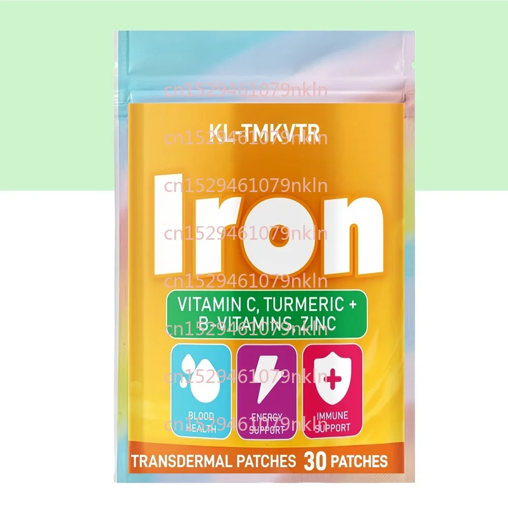30 Patches Iron Transdermal Patches with Multivitamin Vitamin B6, B12, C, Zinc, and Folate for Blood Health & Energy Boost
30 Patches Iron Transdermal Patches with Multivitamin Vitamin B6, B12, C, Zinc, and Folate for Blood Health & Energy Boost