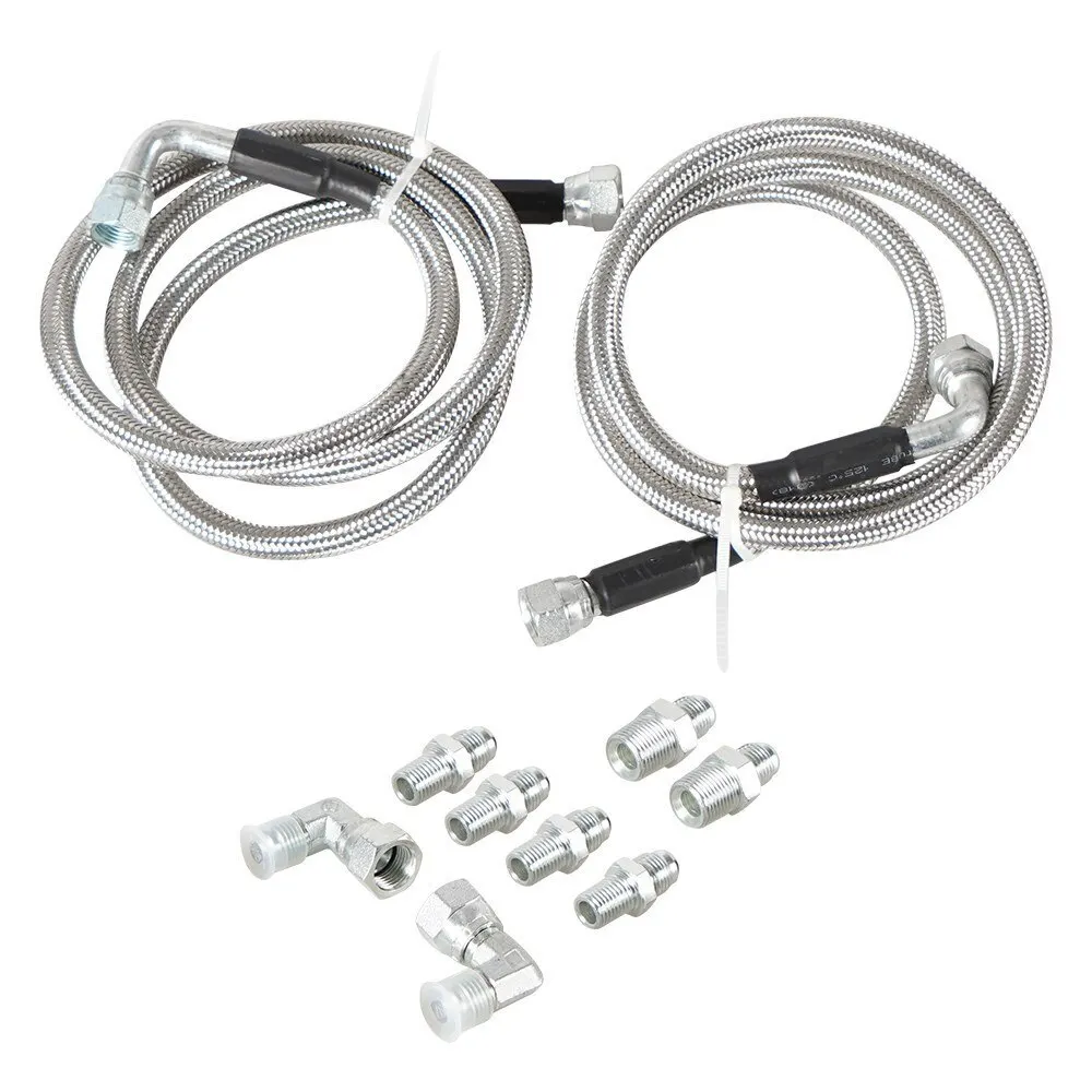 6AN Stainless Steel Braided Transmission Cooler Hose Line Fittings for Ford TH350 700R4 TH400
6AN Stainless Steel Braided Transmission Cooler Hose Line Fittings for Ford TH350 700R4 TH400