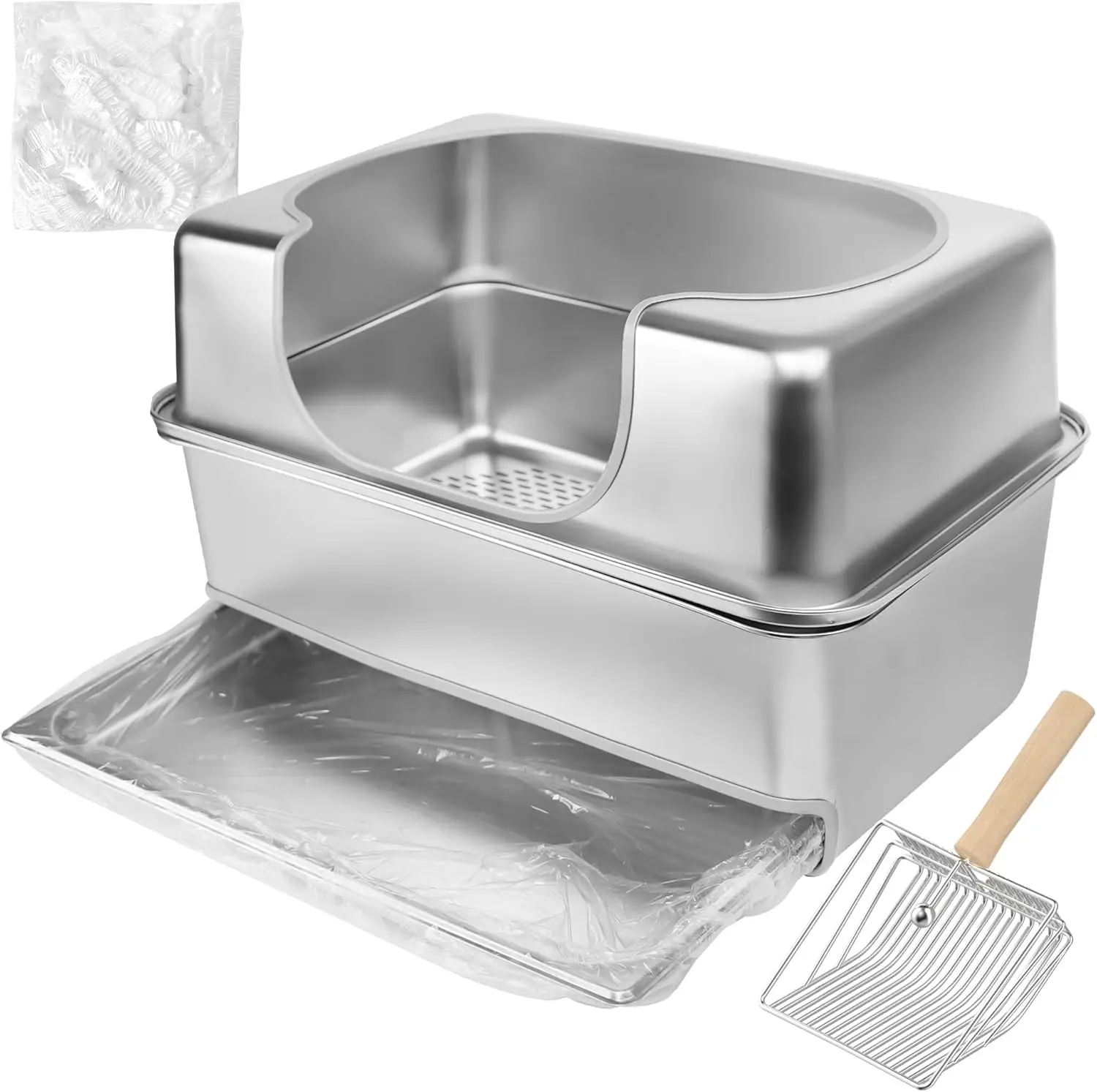 Stainless Steel Sifting Litter Box with Lid for Pine Pellets,Extra Large XL Pellet Litter Box Sifter with Removable Dra
Stainless Steel Sifting Litter Box with Lid for Pine Pellets,Extra Large XL Pellet Litter Box Sifter with Removable Dra