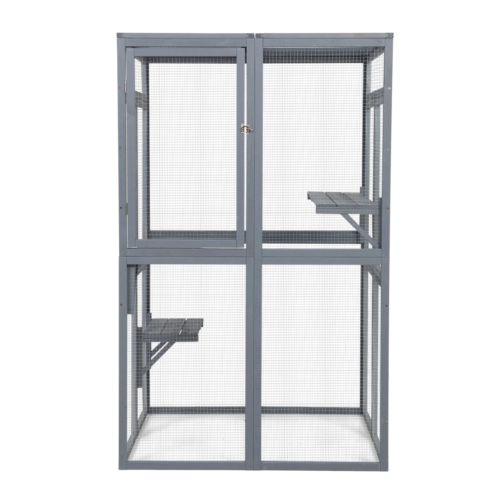 Wooden Cat Catio, Outdoor Cat Enclosure, Cat House with Platforms, Sunshine Board, Hammock, Door, Kitten Cage Condo, Grey
Wooden Cat Catio, Outdoor Cat Enclosure, Cat House with Platforms, Sunshine Board, Hammock, Door, Kitten Cage Condo, Grey
