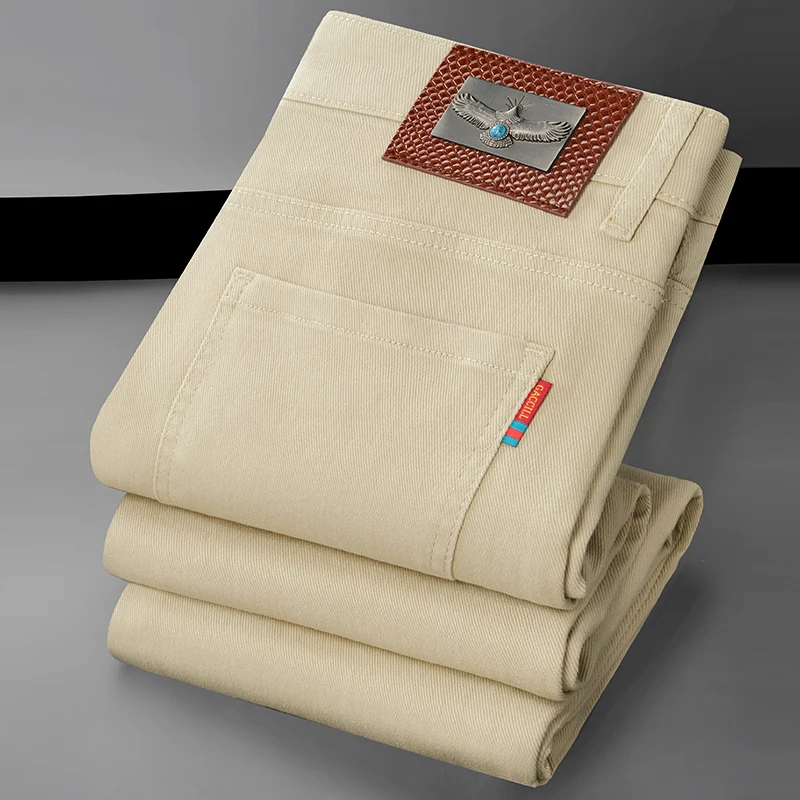 Джинсы прямого кроя цвета шампань, осенне-зимние, со средней посадкой, из эластичного хлопкового денима, модные, городские, стильные
Джинсы прямого кроя цвета шампань, осенне-зимние, со средней посадкой, из эластичного хлопкового денима, модные, городские, стильные