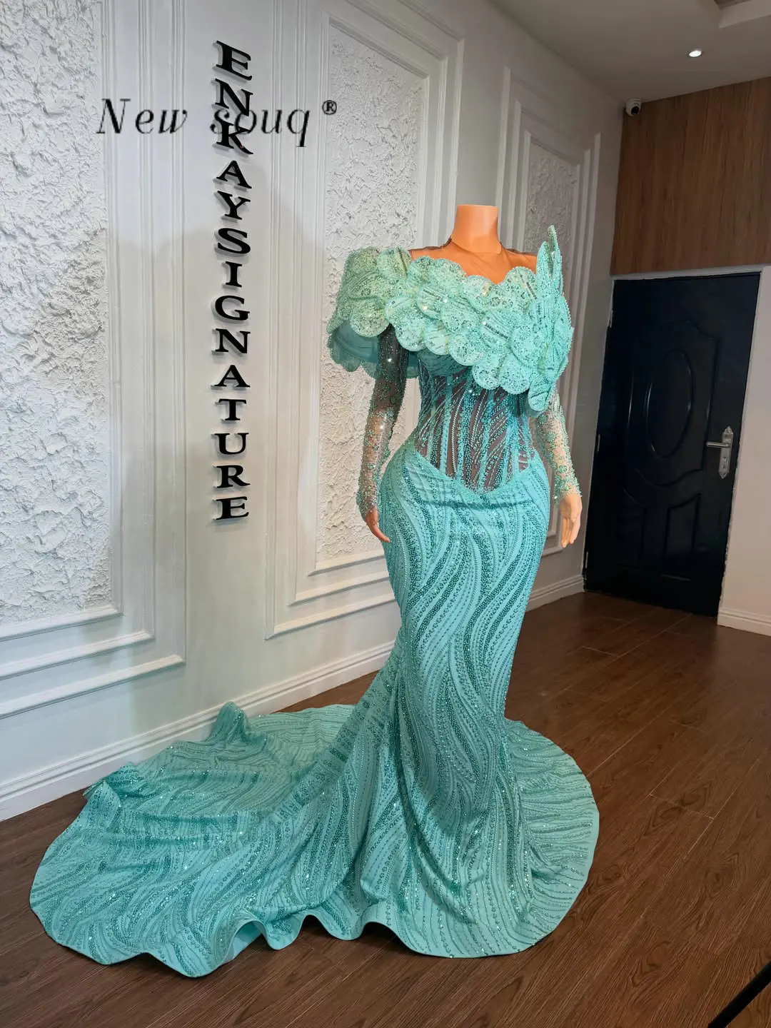Turquoise Long Sleeves Mermaid Prom Dresses 2026 Plus Size Beaded Black Women's Wedding Evening Night Party Gowns Customized
Turquoise Long Sleeves Mermaid Prom Dresses 2026 Plus Size Beaded Black Women's Wedding Evening Night Party Gowns Customized