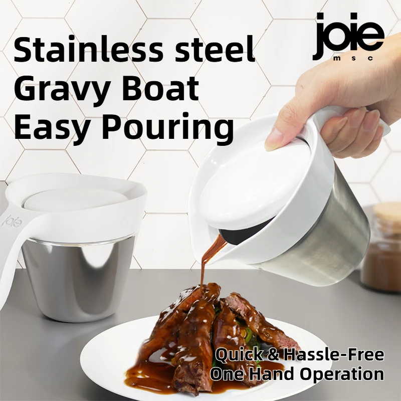 Joie Sauce boat with Lid Stainless Steel Dust Proof Thermal Insulated Double Walled Dust-proof Milk Jug Gravy Boat
Joie Sauce boat with Lid Stainless Steel Dust Proof Thermal Insulated Double Walled Dust-proof Milk Jug Gravy Boat