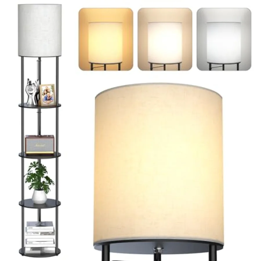 5-Tier Floor Lamp with Shelves Standing Bookshelf Lamp 3-Color LED Corner Display Shelf Floor Lamp Living Room Decor Bedroom De
5-Tier Floor Lamp with Shelves Standing Bookshelf Lamp 3-Color LED Corner Display Shelf Floor Lamp Living Room Decor Bedroom De