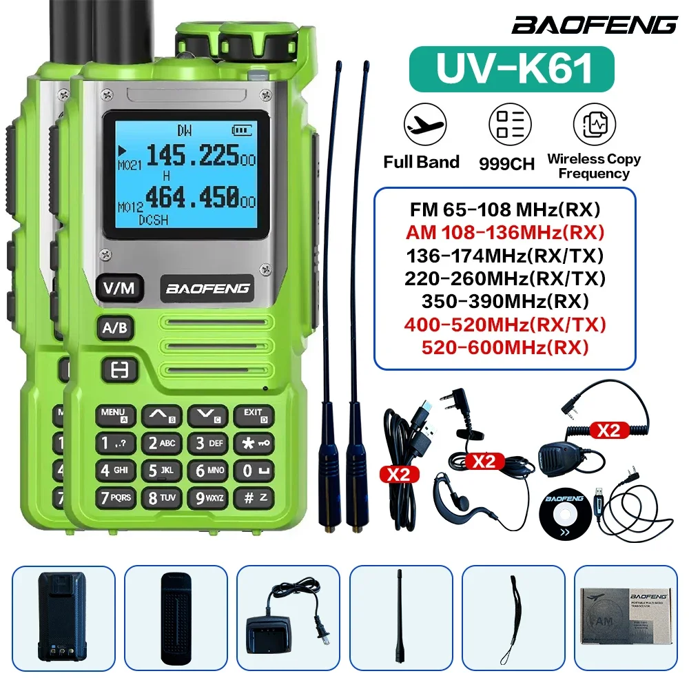 1/2PCS Baofeng UV K61 Walkie Talkie Multi Band Wireless Copy Frequency Type-C Long Range Upgraded UV-5R UV 5RH K5(8) Ham Radio
1/2PCS Baofeng UV K61 Walkie Talkie Multi Band Wireless Copy Frequency Type-C Long Range Upgraded UV-5R UV 5RH K5(8) Ham Radio