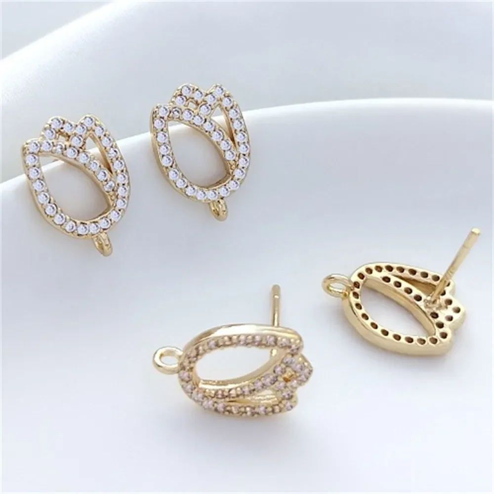 14K Gold Solid Zircon Rose Earrings Studs 925 Silver Pin DIY Hanging Charm Earrings Accessories E311
14K Gold Solid Zircon Rose Earrings Studs 925 Silver Pin DIY Hanging Charm Earrings Accessories E311