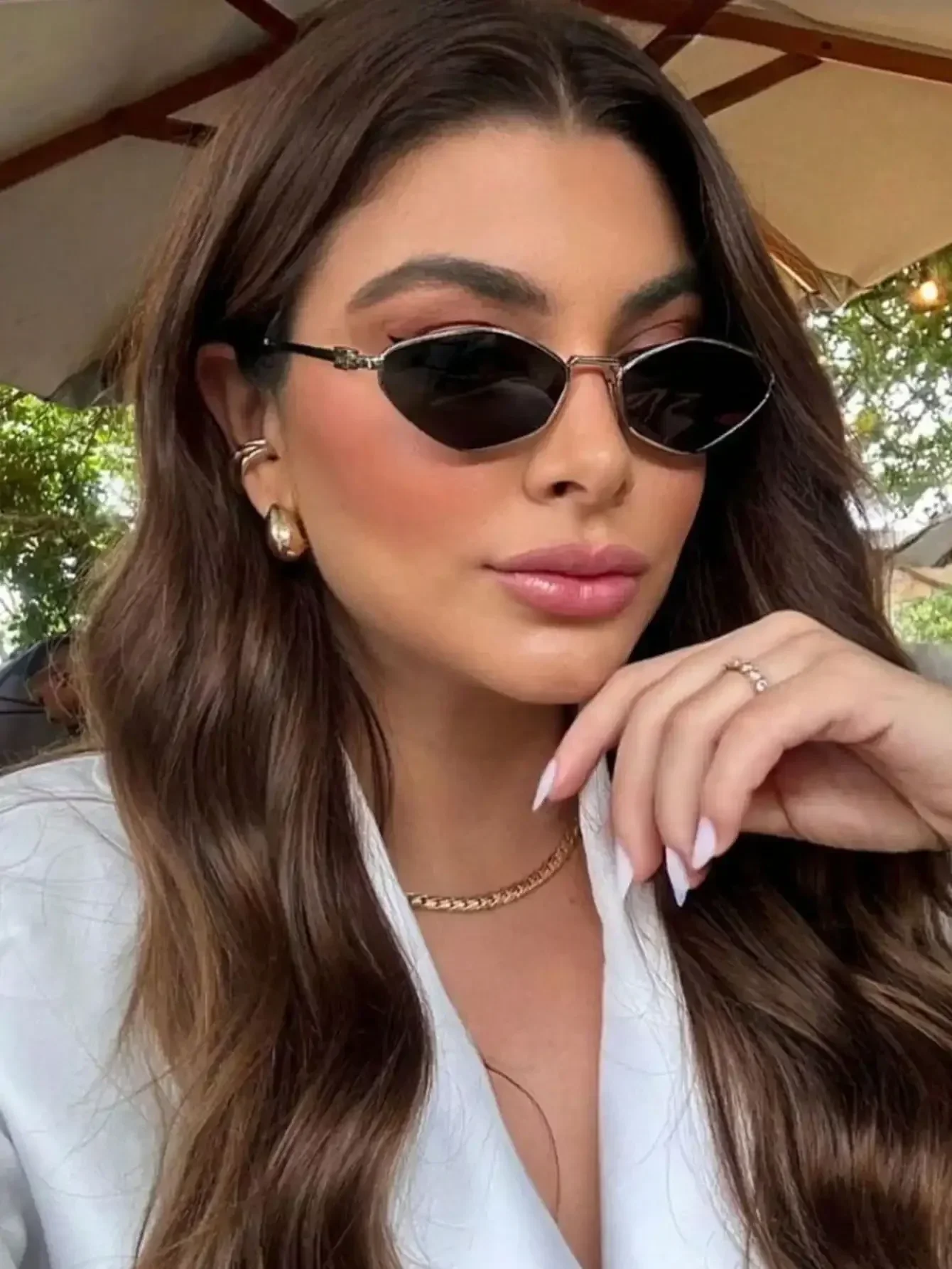 1pc Diamond Shaped Metal Fashion Glasses Y2K Retro Personalized Versatile Women's Fashion Glasses Suitable For Daily Wear, Vacat
1pc Diamond Shaped Metal Fashion Glasses Y2K Retro Personalized Versatile Women's Fashion Glasses Suitable For Daily Wear, Vacat