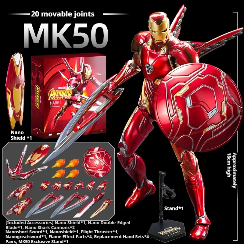 New 18cm Iron Man MK50 Collectible Figure Deluxe Version with Multiple Accessories Articulated Joints Model Doll Birthday Gift
New 18cm Iron Man MK50 Collectible Figure Deluxe Version with Multiple Accessories Articulated Joints Model Doll Birthday Gift