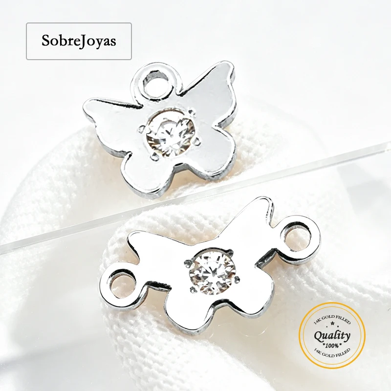 925 Silver Butterfly Charm with CZ Single/Double Hole Connector for Bracelet Necklace Jewelry DIY Accessory
925 Silver Butterfly Charm with CZ Single/Double Hole Connector for Bracelet Necklace Jewelry DIY Accessory