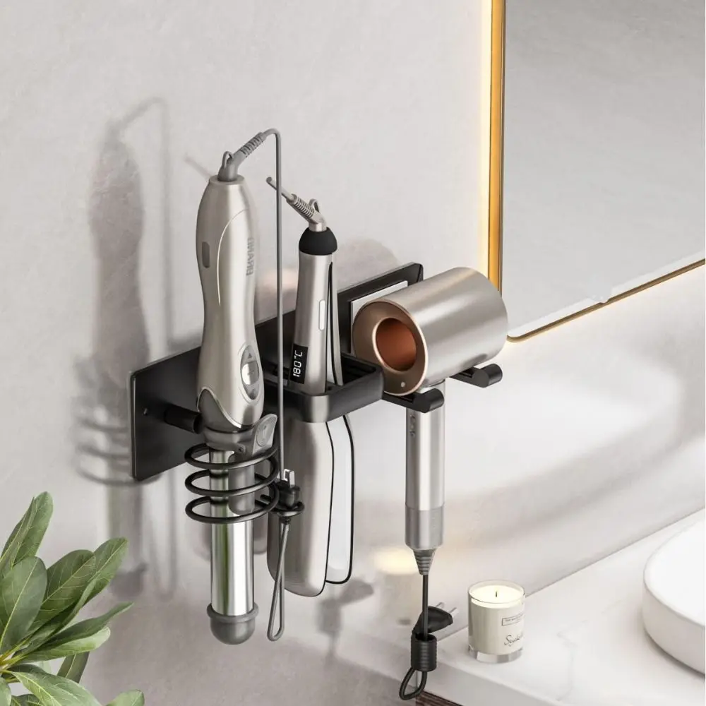 Practical Aluminum Hair Dryer Holder 3 in 1 Wall Mounted Hair Dryer Bracket Rustproof Space Saving Curling Iron Shelf for Home
Practical Aluminum Hair Dryer Holder 3 in 1 Wall Mounted Hair Dryer Bracket Rustproof Space Saving Curling Iron Shelf for Home