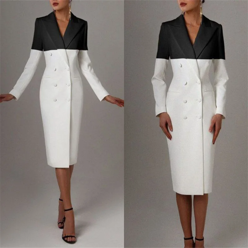 Designer Patchwork Women Suit Blazer Peaked Lapel Double Breasted Long Evening Prom Dress Custom Made 1 Piece Formal Office Lady
Designer Patchwork Women Suit Blazer Peaked Lapel Double Breasted Long Evening Prom Dress Custom Made 1 Piece Formal Office Lady